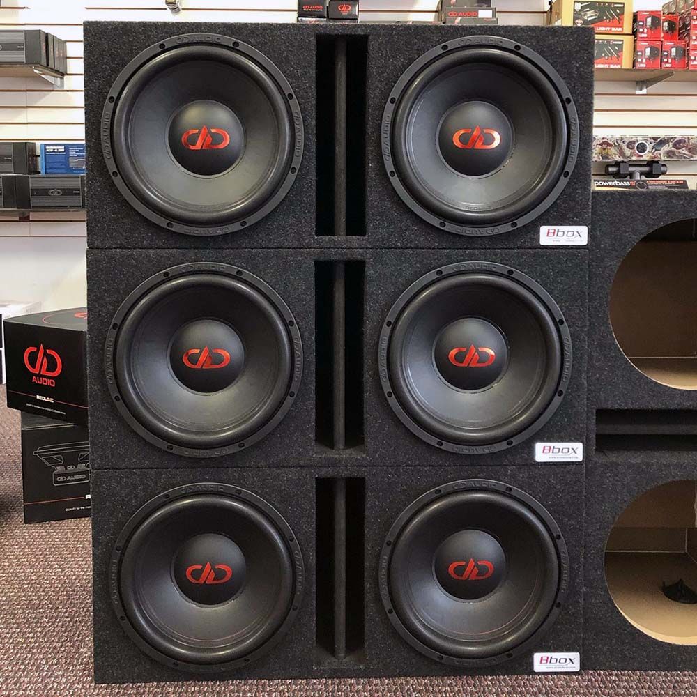 photo of DD product in store - loaded enclosures - Xtreme Autosound