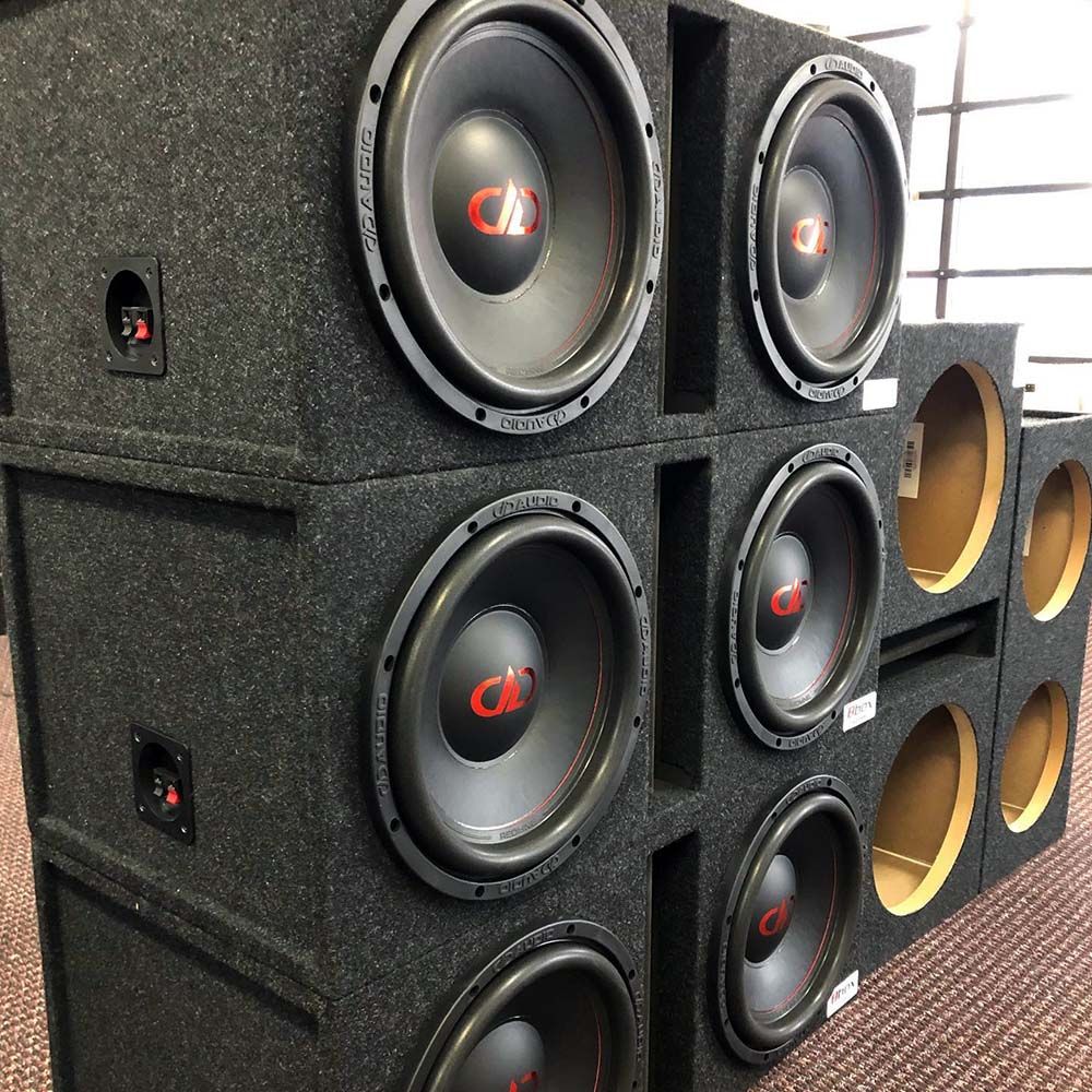 photo of DD product in store - loaded enclosures - Xtreme Autosound