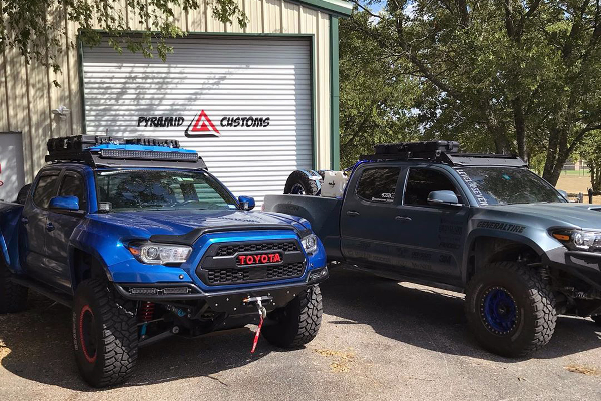 Pyramid Customs store front photo with trucks out front