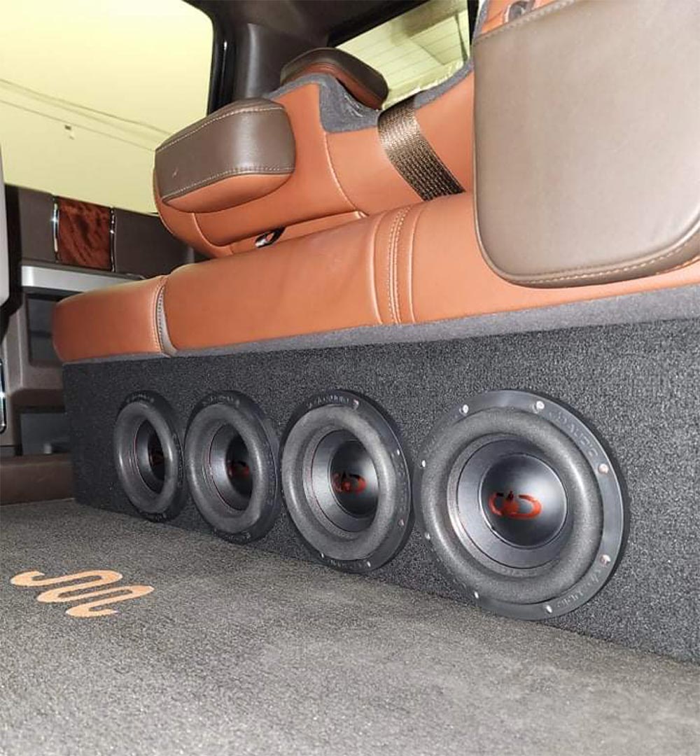 Photo of custom DD sub enclosure install from Onsite