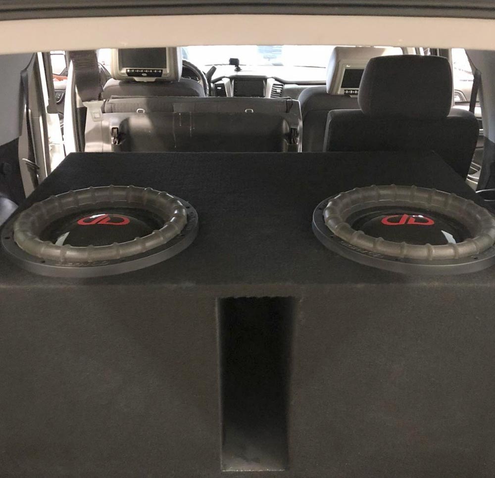 Photo of custom DD sub enclosure install from Onsite