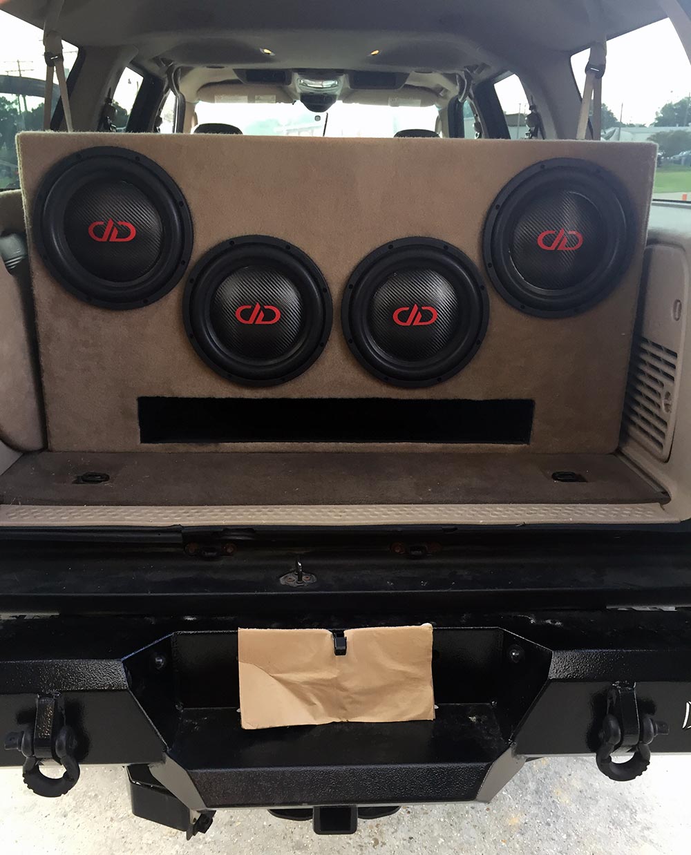 Photo of custom DD sub enclosure install from Onsite
