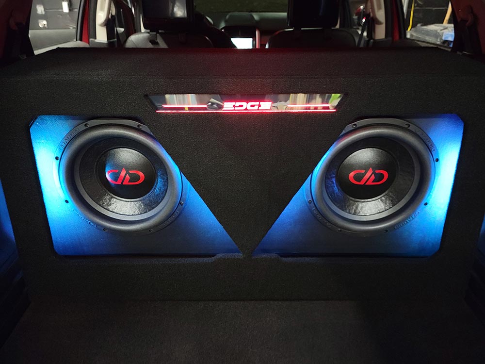 Photo of custom install with DD subs in Shazam's shop