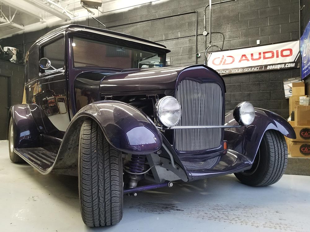 Photo of classic car in Shazam's install bay
